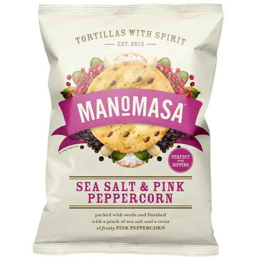 Manomasa_Sea Salt & Pink Peppercorn Tortillas 140g-Pack of 12