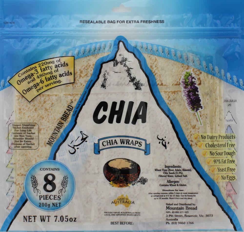 Mountain Bread_Chia Wraps 200g