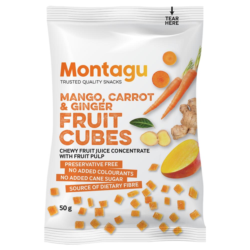 Montagu_Mango Carrot & Ginger Fruit Cubes 40g-pack of 10