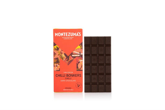 Montezumas Chocolate_Chilli Bonkers Organic Dark Chilli 90g Bar-pack of 4