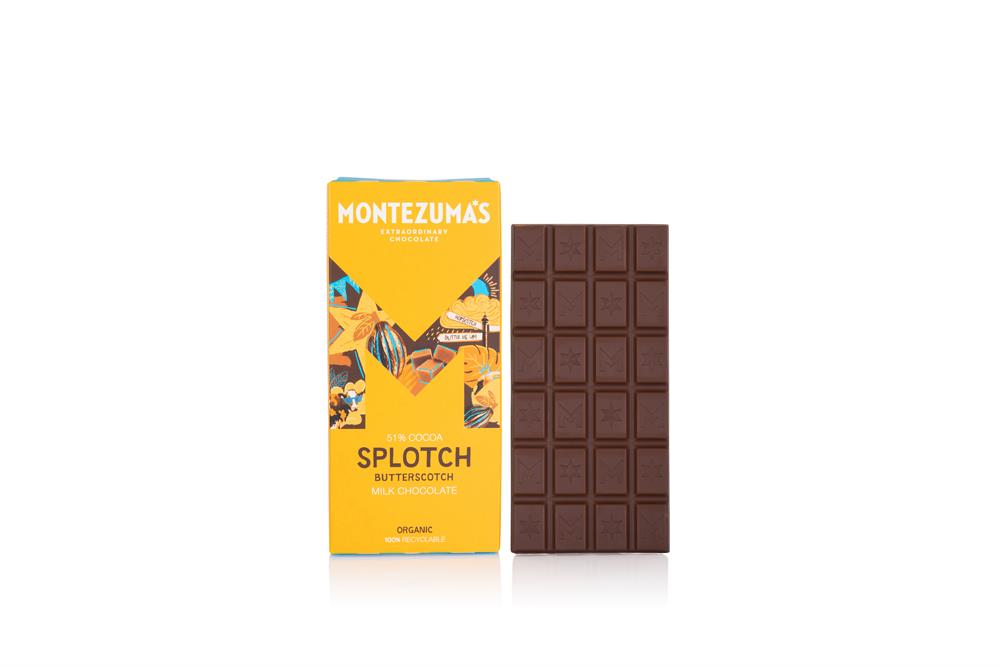 Montezumas Chocolate_Splotch Organic 54% Milk Chocolate with Butterscotch 90g-pack of 4