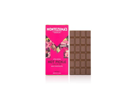 Montezumas Chocolate_Hot Pickle Organic Milk with Lime & Chilli 90g Bar-pack of 4