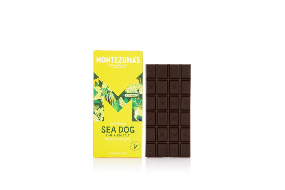 Montezumas Chocolate_Sea Dog - Dark Chocolate with Lime & Sea Salt - 90g Bar