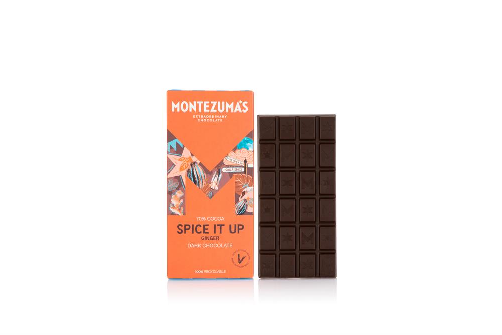 Montezumas Chocolate_Spice It Up Dark Chocolate with Dragon Ginger - 90g Bar-pack of 4