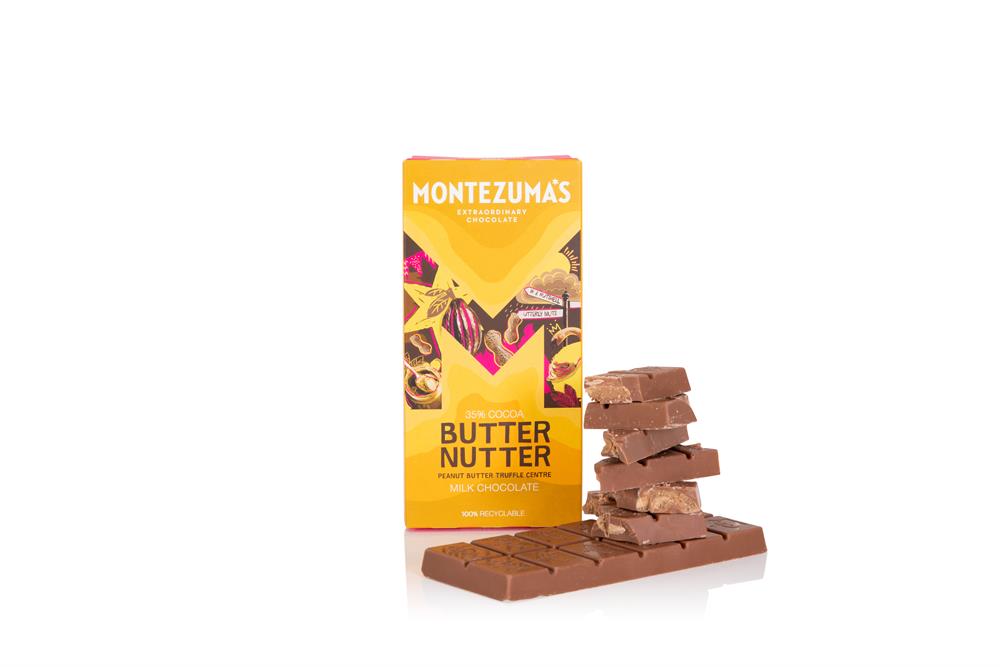Montezumas Chocolate_Butter Nutter - Milk Chocolate with Peanut Butter Truffle Bar 90g-pack of 4