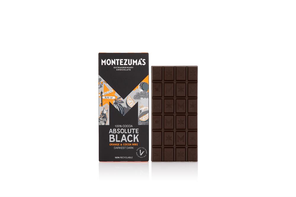 Montezumas Chocolate_Absolute Black 100% Cocoa with Coco Nibs and Orange 90g