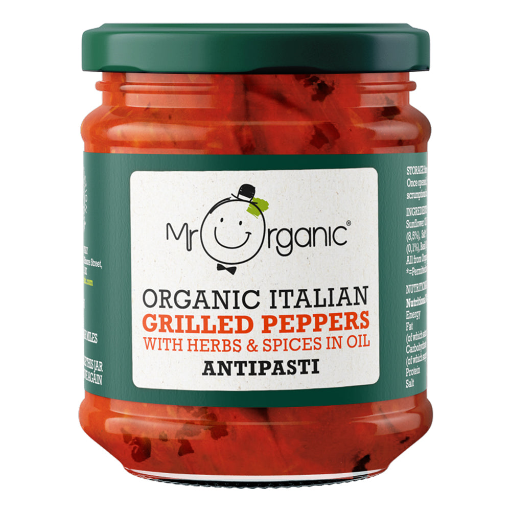 Mr Organic_Grilled Peppers Antipasti 190g