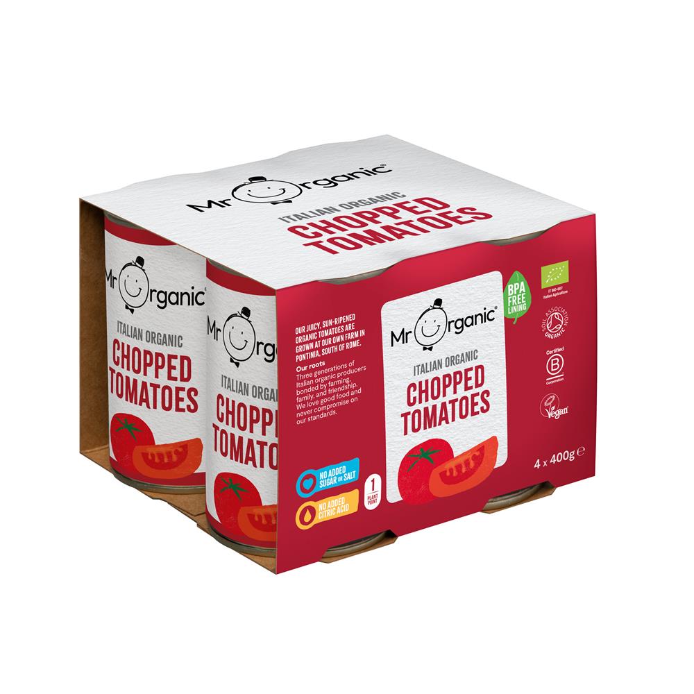 Mr Organic_Chopped Tomatoes (BPA-free) 4 x 400g Pack-pack of 6