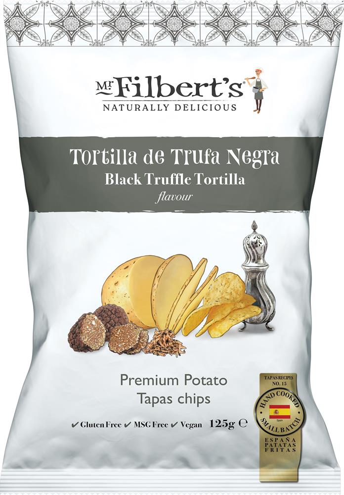 Mr Filberts_Black Truffle Tortilla fFavour Crisps 125g-pack of 10