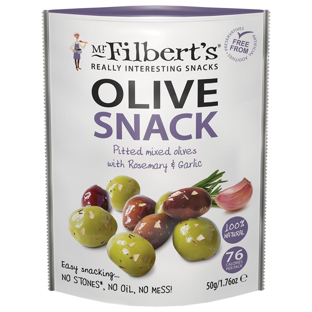 Mr Filberts_Mixed Olives Rosemary & Garlic 50g-pack of 12