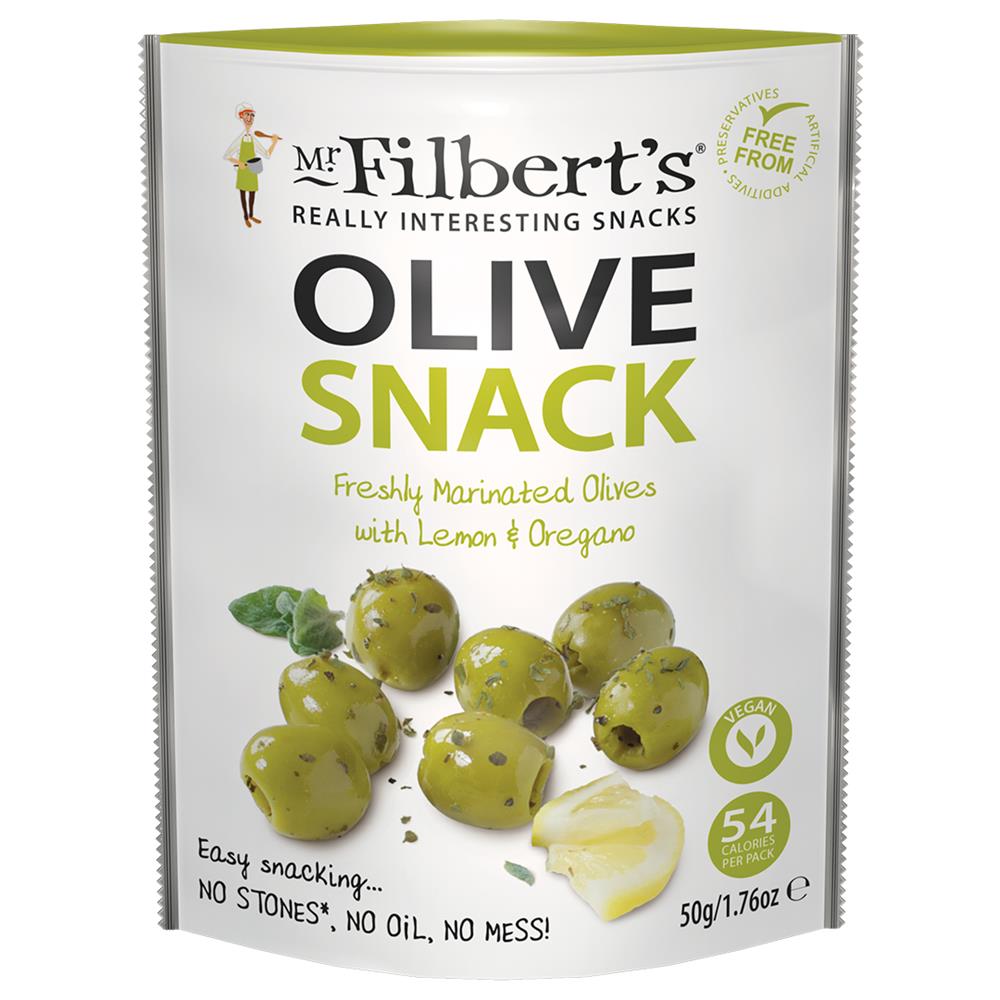 Mr Filberts_Green Olives Lemon and Oregano 50g-pack of 12