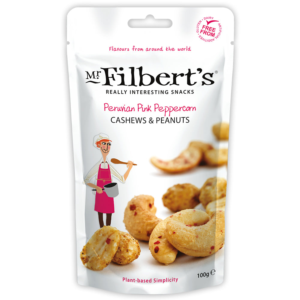 Mr Filberts_Peruvian Pink Peppercorn Cashews & Peanuts 100g-pack of 12