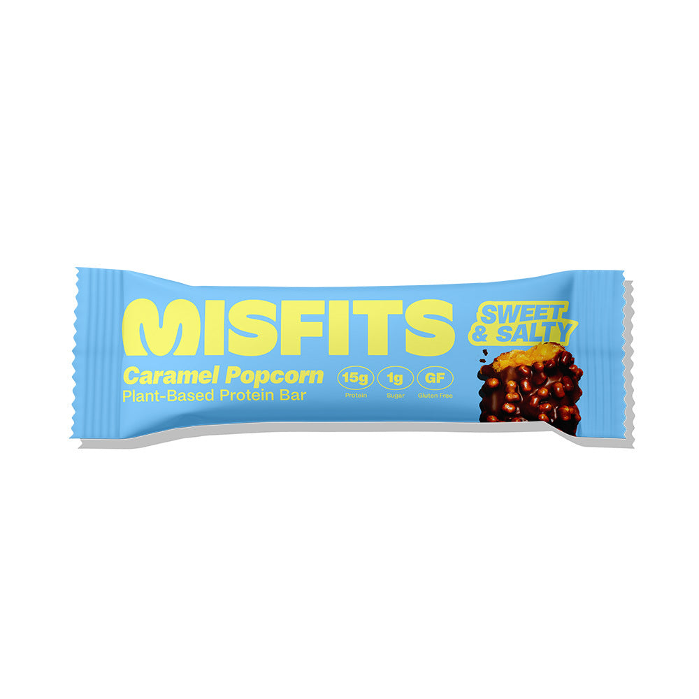 Misfits Health_Misfits Plant-Based Caramel Popcorn Protein Bar 50g-Pack of 15