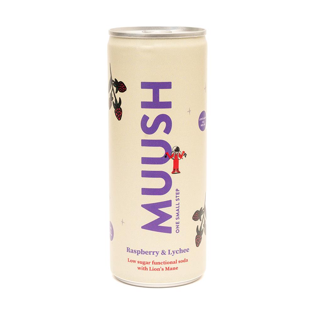 Muush_Raspberry and Lychee Functional Soda 250ml-Pack of 2