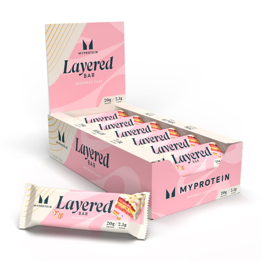 MyProtein MyProtein Layered Bar 12x60g Vanilla Birthday Cake