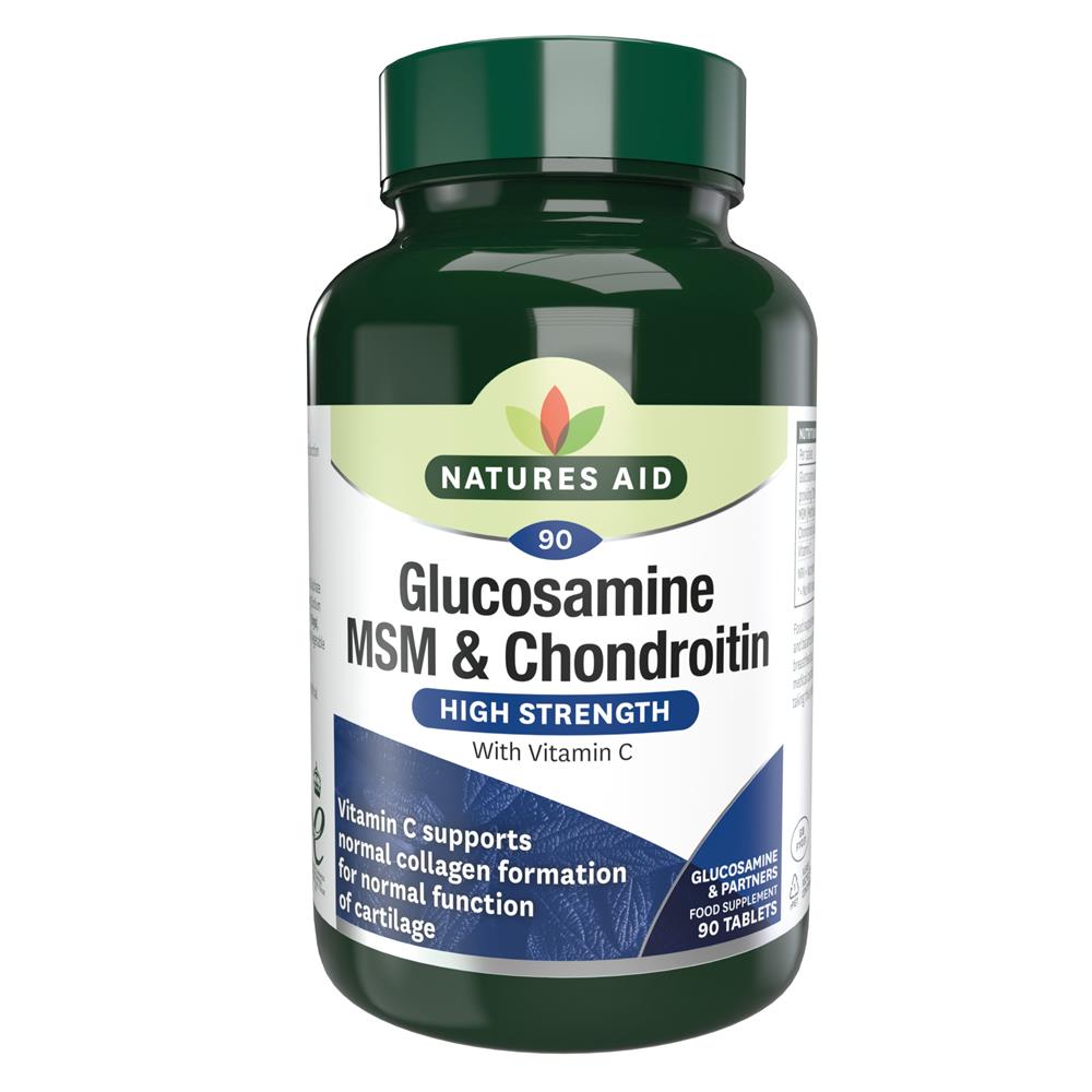 Natures Aid_Glucosamine 500mg MSM 500mg & Chondroitin 100mg 90 Tablets