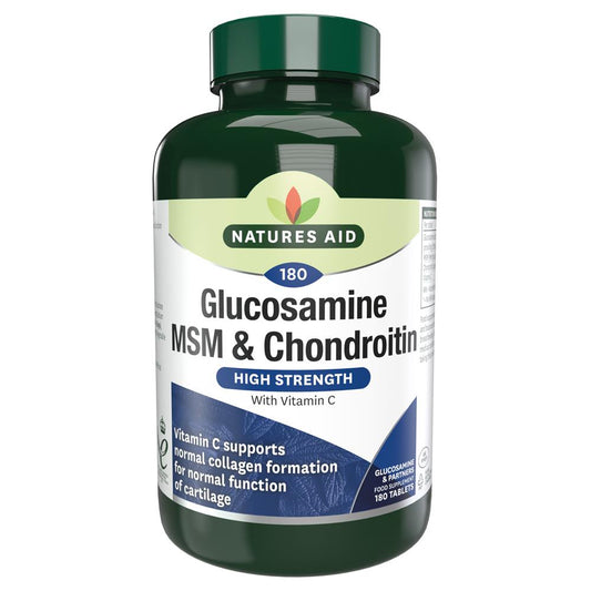 Natures Aid_Glucosamine 500mg MSM 500mg + Chondroitin 100mg 180 Tablets