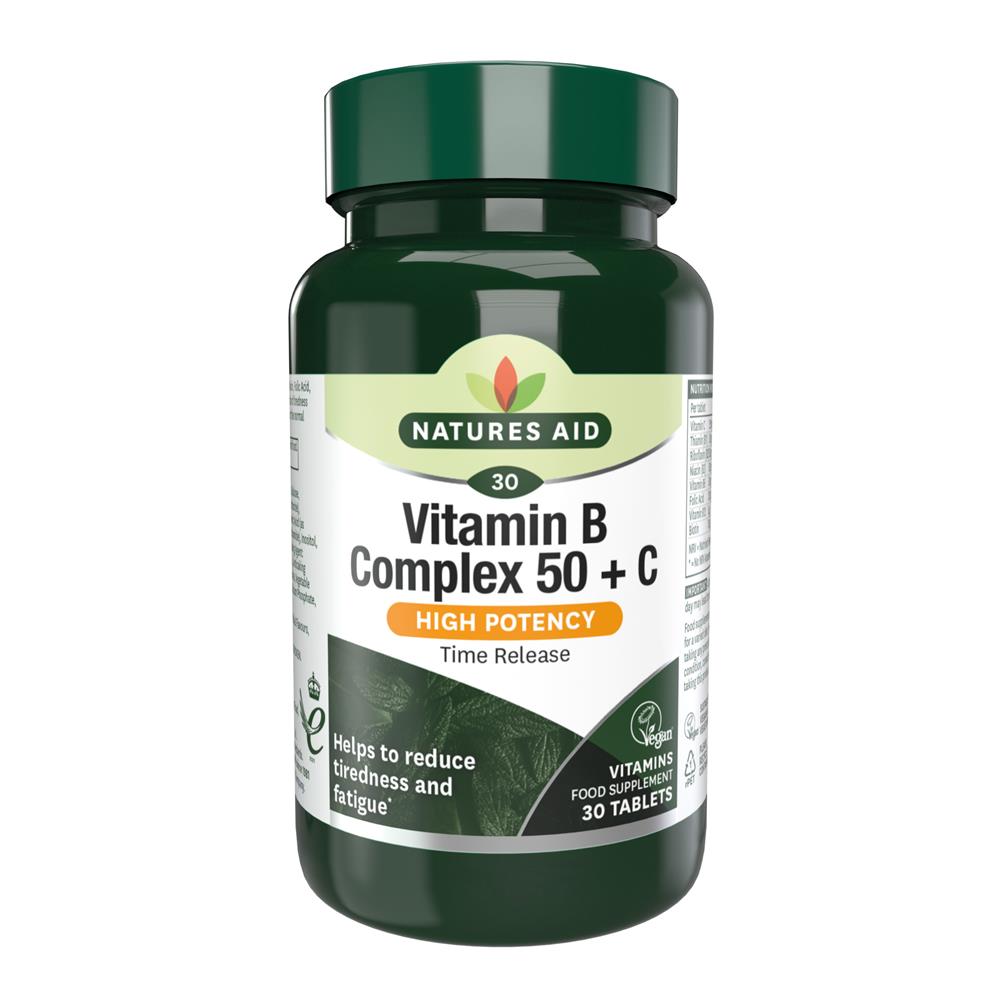 Natures Aid_Vitamin B Complex 50 + C 30 Tablets