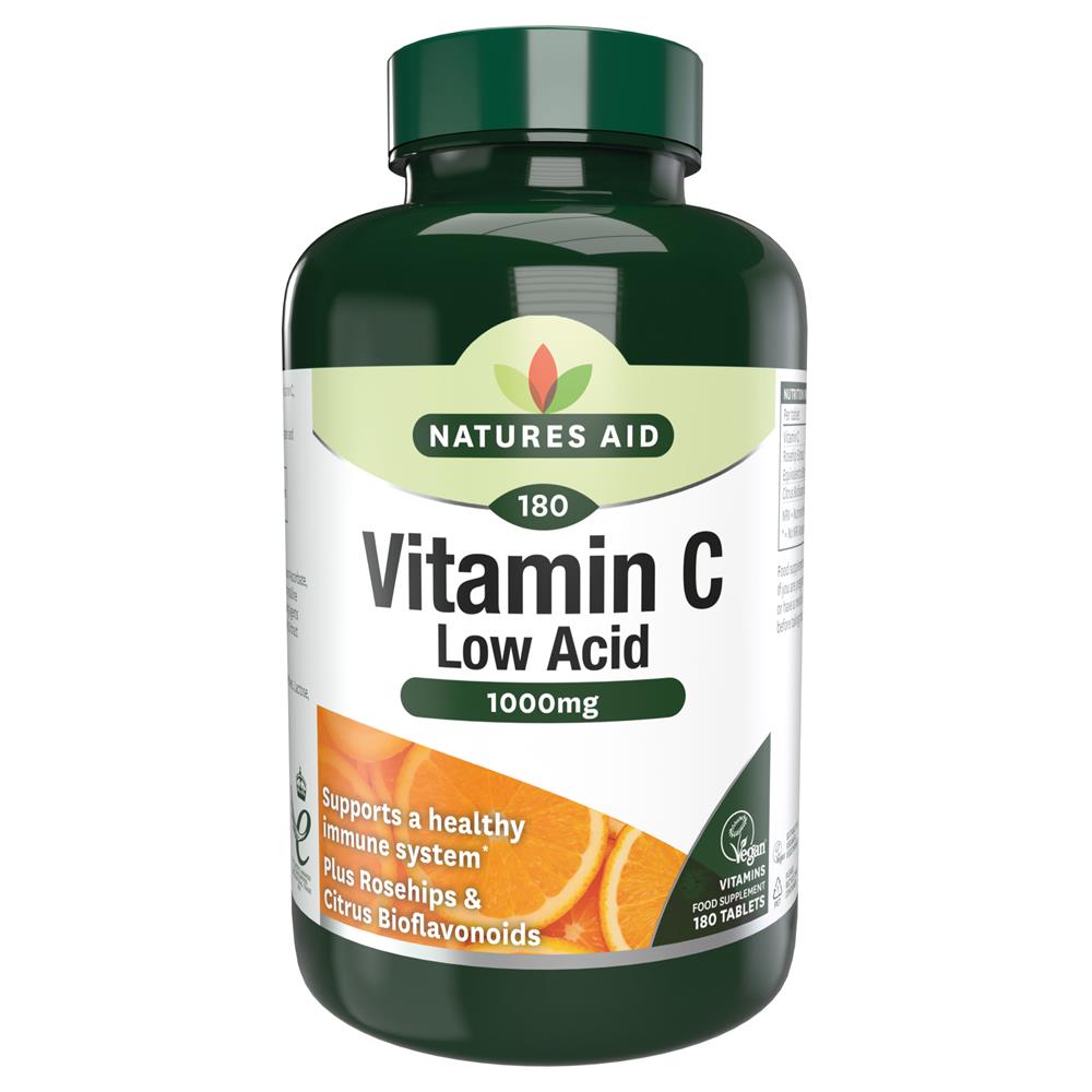 Natures Aid_Vitamin C - 1000mg Low Acid 180 Tablets