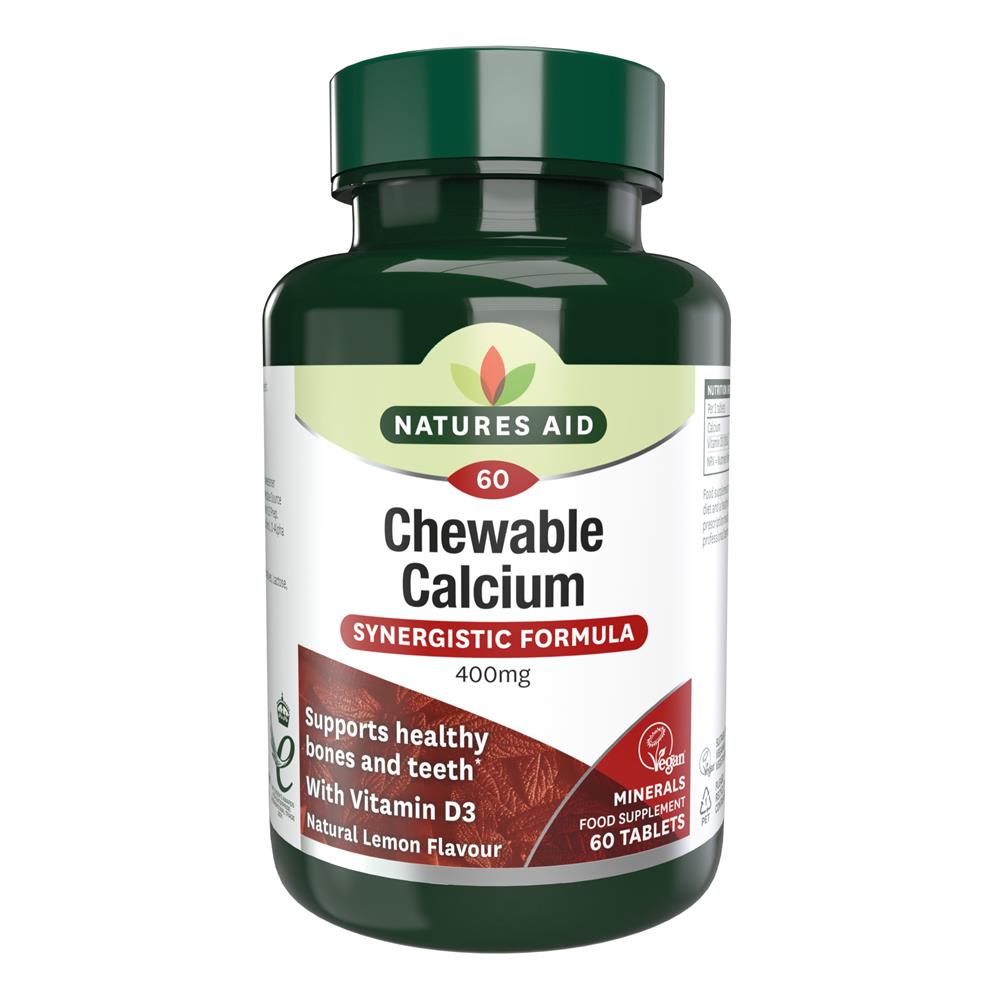Natures Aid_Calcium (Chewable) - 400mg (Natural Lemon Flavour) 60 Tablets