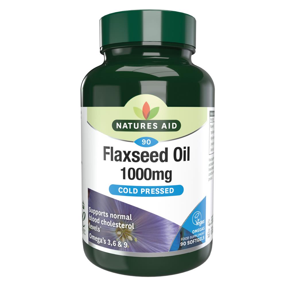 Natures Aid_Flaxseed Oil - 1000mg Cold Pressed 90 Capsules