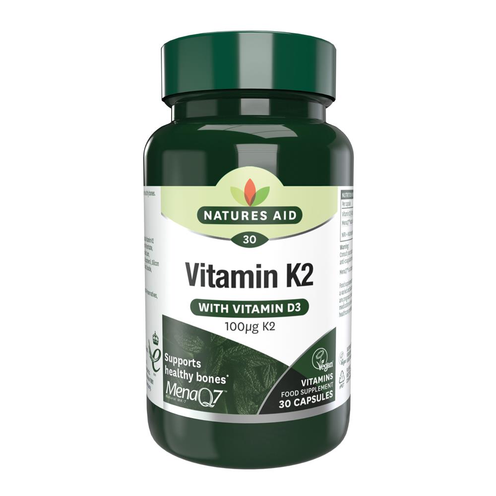 Natures Aid_Vitamin K2 (MenaQ7) 100ug 30 Caps