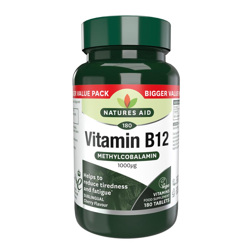 Natures Aid_Vitamin B12 1000ug (Sublingual) - Cherry Flavour 180 tablets