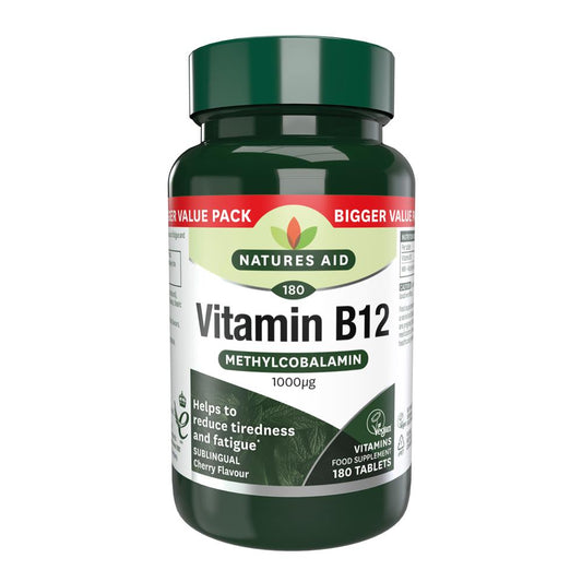 Natures Aid_Vitamin B12 1000ug (Sublingual) - Cherry Flavour 180 tablets
