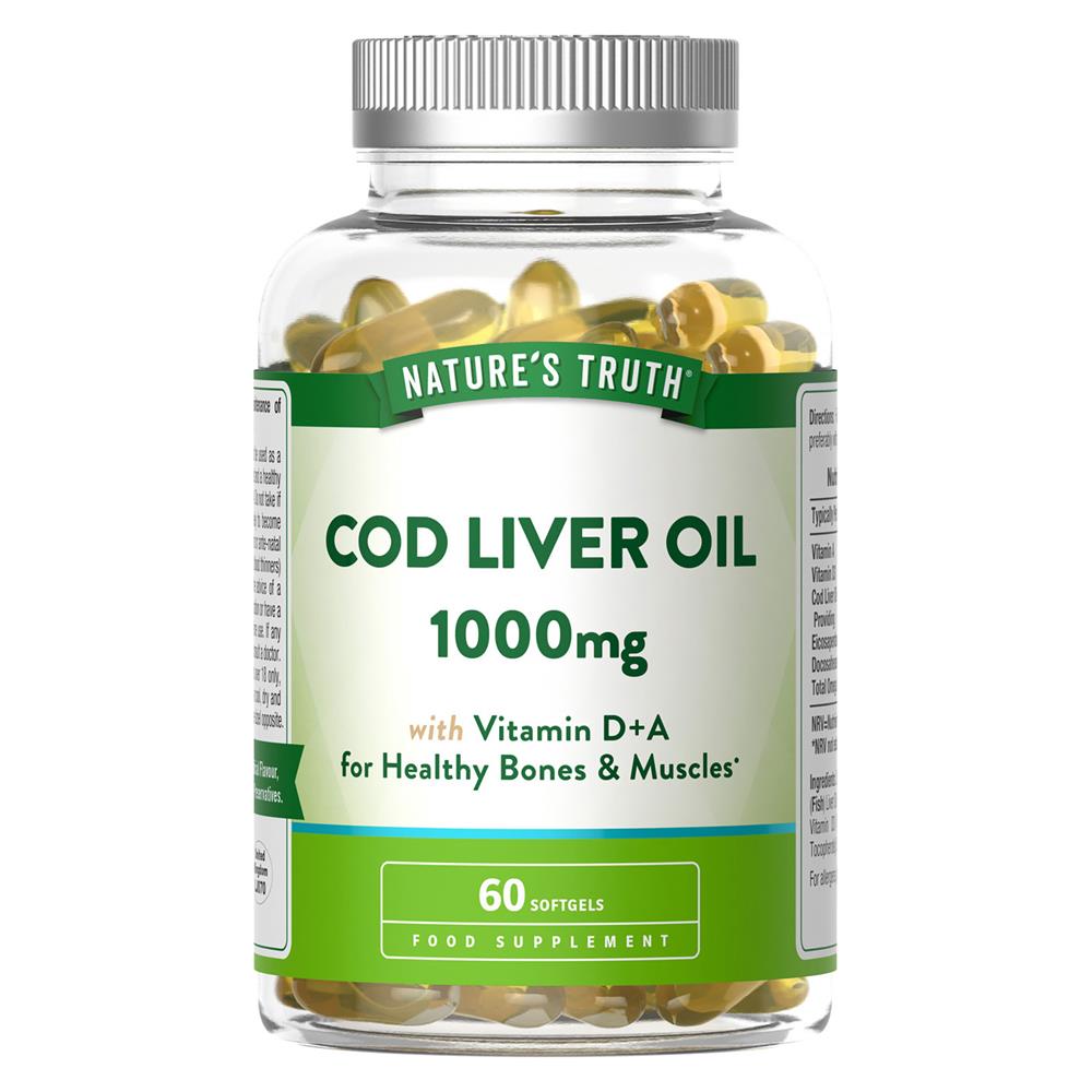 Nature's Truth_Cod Liver Oil 1000mg w/ Vitamin D+A 60 Softgels