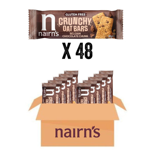 Nairns_GF Belgian Chocolate Chunk Crunchy Oat Bars Pack (48 x 40g bars)