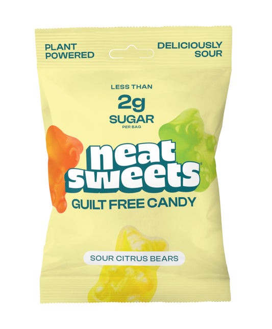 Neat Sweets_NeatSweets Low Sugar Plant Based Sour Citrus Gummy Bears 50g-Pack of 12