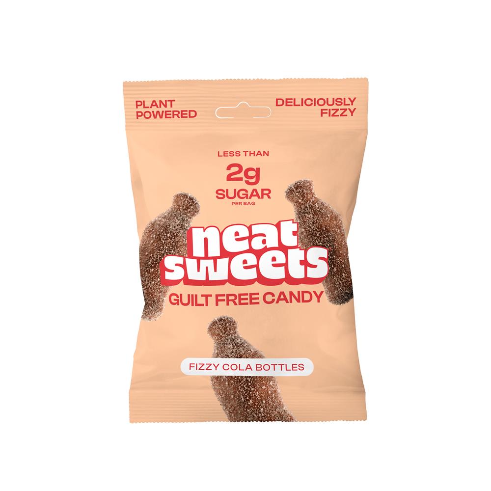 NeatSweets Low Sugar Plant Based Fizzy Cola Bottles 50g-Pack of 12