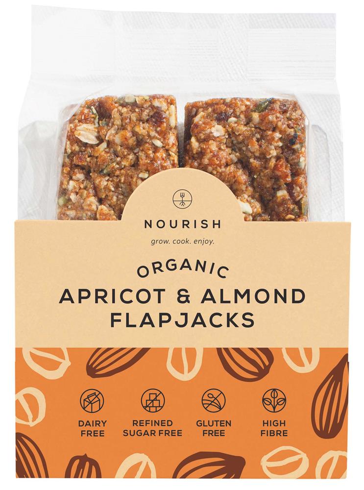 Nourish Grow Cook Enjoy_Org Apricot & Almond Flapjacks 2x45g-pack of 2