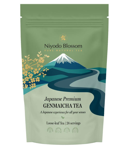 Niyodo Blossom_Japanese Premium Genmaicha Tea- Loose leaf- 24 servings.