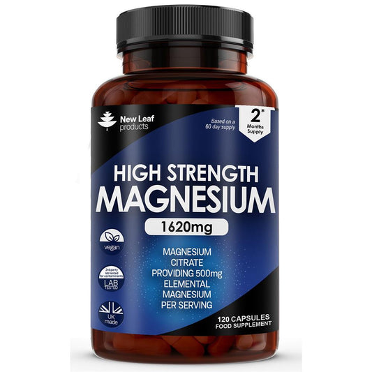 New Leaf Products_Magnesium Citrate 1620mg Elemental 500mg Recyclable Bottle