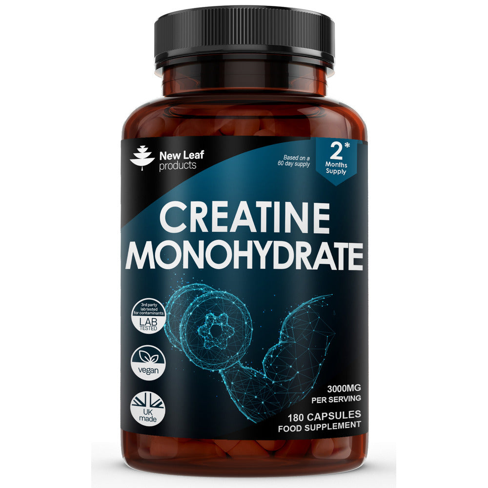 New Leaf Products_Creatine Monohydrate 3000mg 180 Vegan Capsules