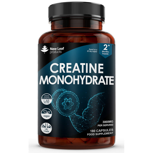 New Leaf Products_Creatine Monohydrate 3000mg 180 Vegan Capsules