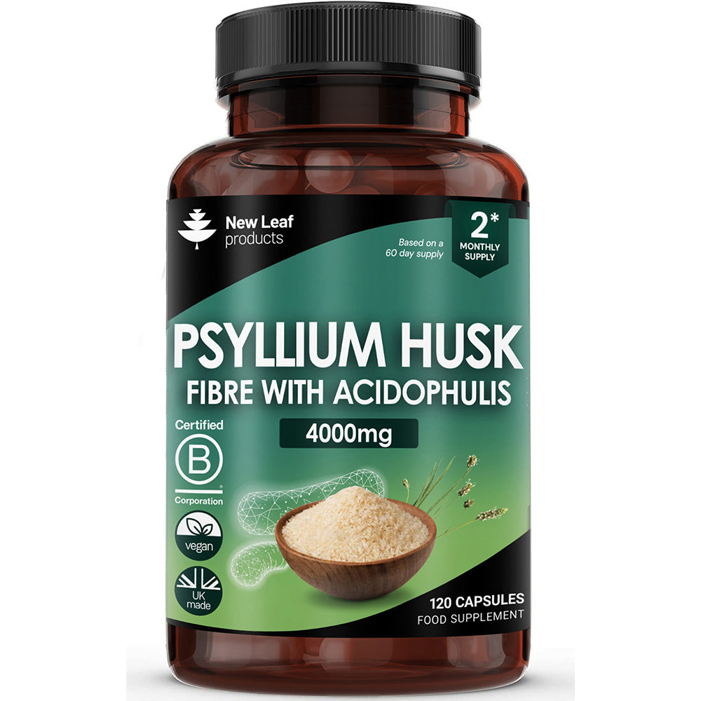 New Leaf Products_Psyllium Husk 4000mg Vegan 120 Capsules