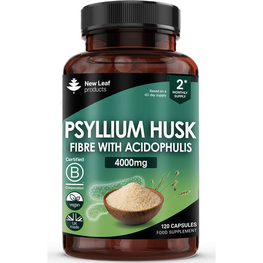 New Leaf Products_Psyllium Husk 4000mg Vegan 120 Capsules