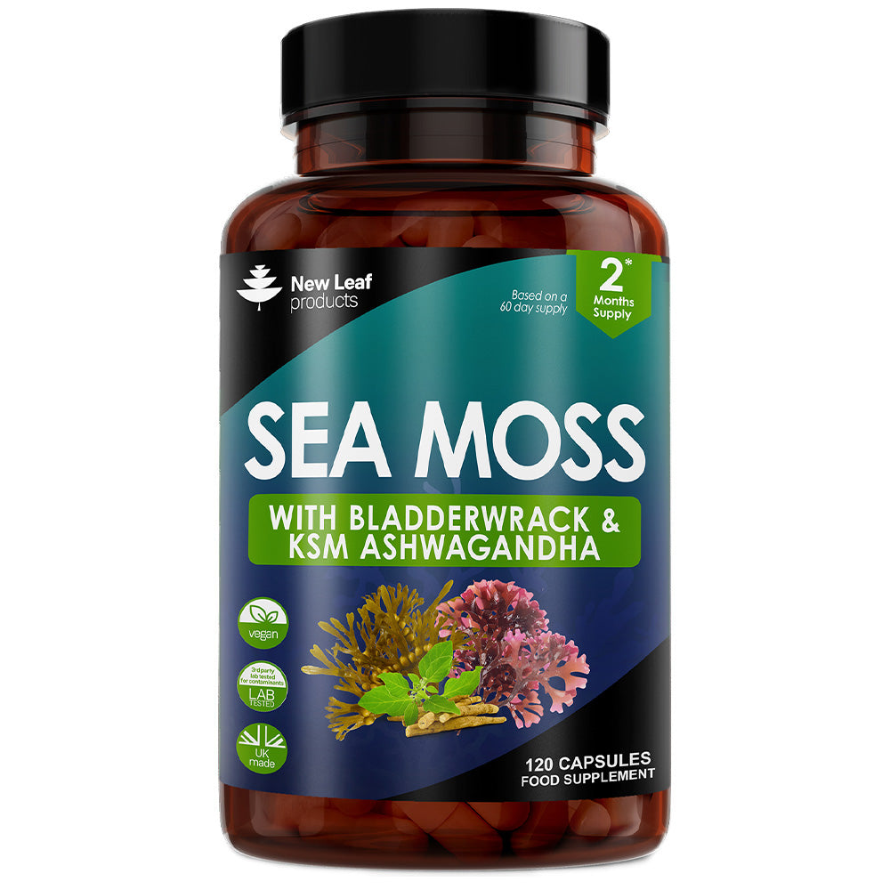 New Leaf Products_Sea Moss + Bladderwrack & KSM Ashwagandha 120 Vegan Capsules