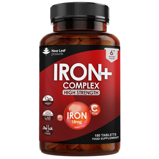 New Leaf Products_Iron Vitamin C & B12 - 180 Vegan Tablets