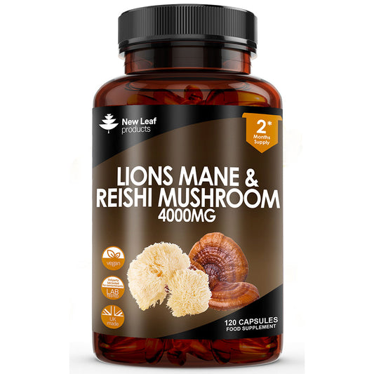 New Leaf Products_Lions Mane & Reishi Mushroom 120 Vegan Capsules