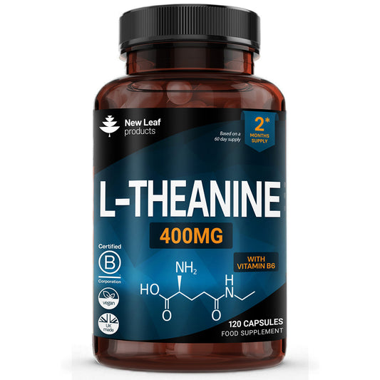 New Leaf Products_L-Theanine + Vitamin B6 400mg Vegan 120 Capsules