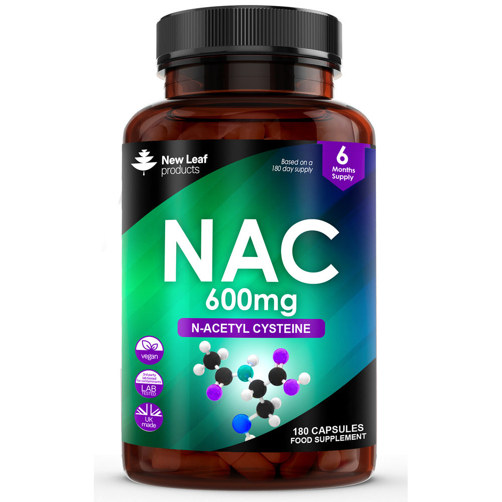 New Leaf Products_N-Acetyl-Cysteine 600mg Amino Acid Vegan 180 Capsules