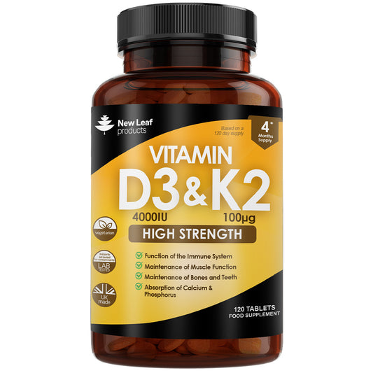 New Leaf Products_Vitamin D3 4000iu & K2 100mcg 120 Tablet