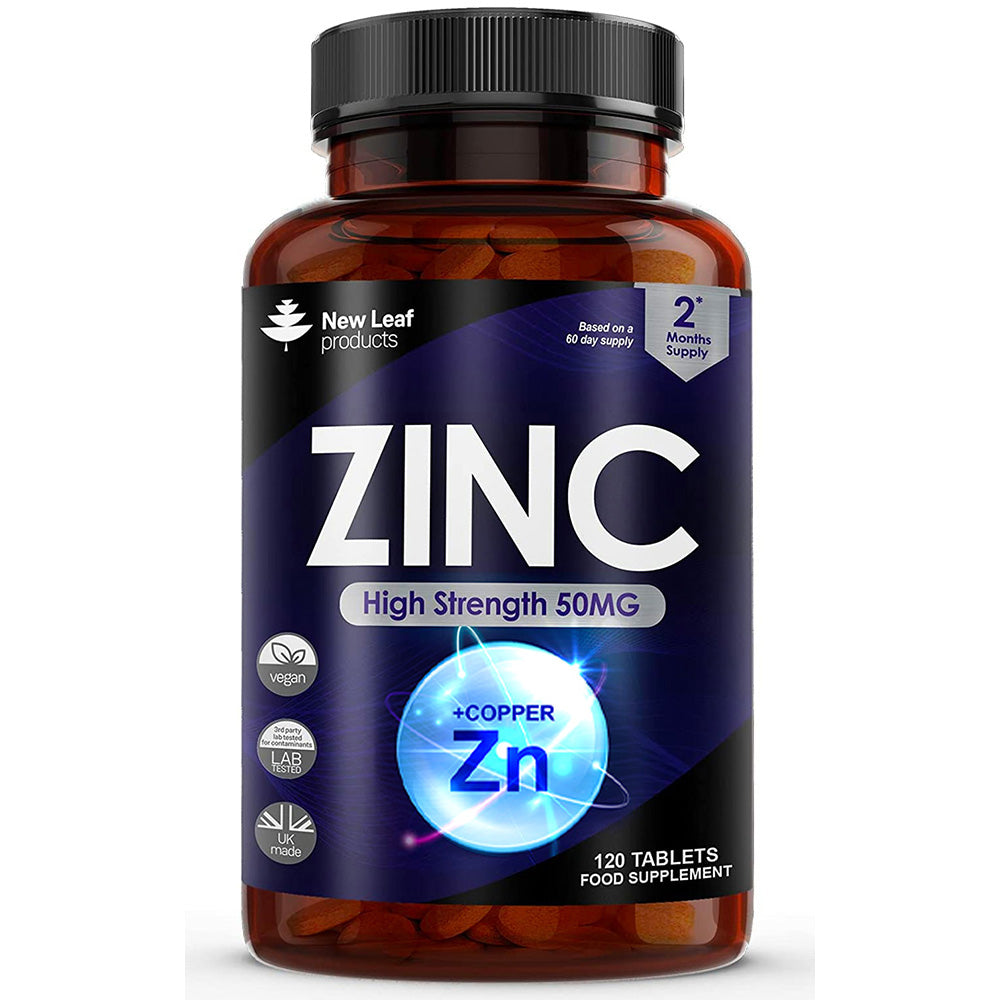 New Leaf Products_Zinc Citrate 50mg 120 Vegan Tablets