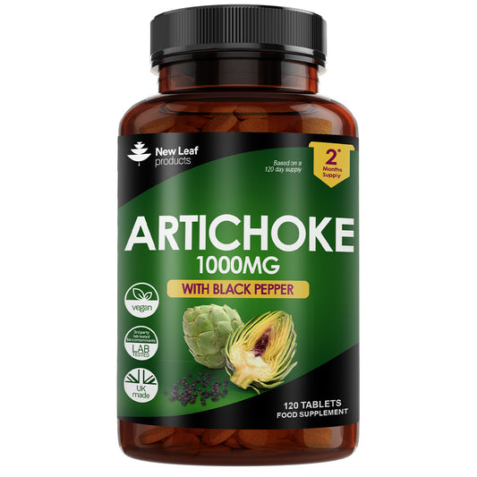 New Leaf Products_Artichoke Extract Tablets 1000mg + Black Pepper 120tablets