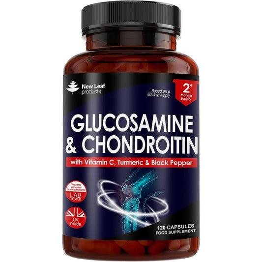 New Leaf Products_Glucosamine & Chondroitin VitC Turmeric Black Pepper. 120cap