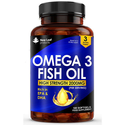 New Leaf Products_Omega-3 2000mg Fish Oil Vitamin E EPA & DHA 180 softgels