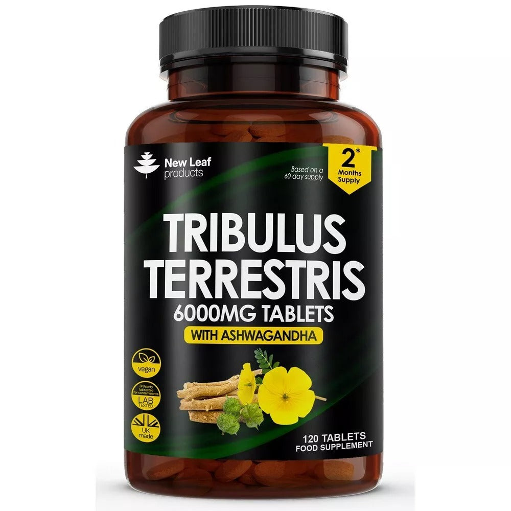 New Leaf Products_Tribulus Terrestris 6000mg Tablets + Ashwagandha 120 Vegan Tablet